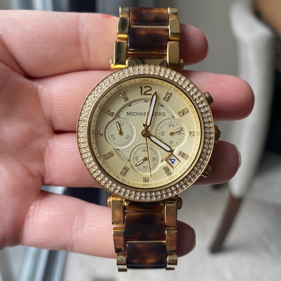 Tortoise Shell Band Michael Kors Watch 